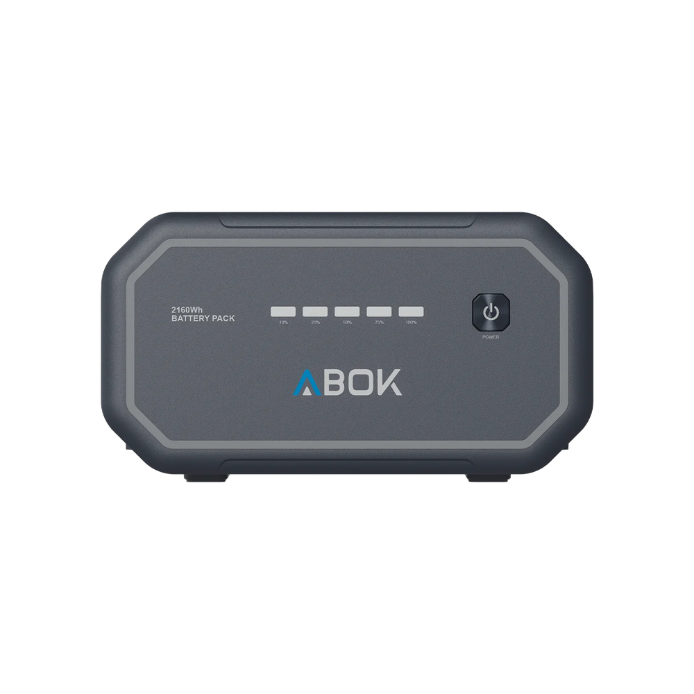ABOK Ark2500 front product render of the 2160Wh extra battery with charge level indicators