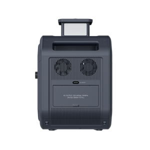 ABOK Ark2800 EU-spec side view showing dual cooling fans and covered European AC outlets.