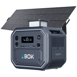 ABOK Ark2800 EU-spec portable power station with a 400W foldable solar panel.