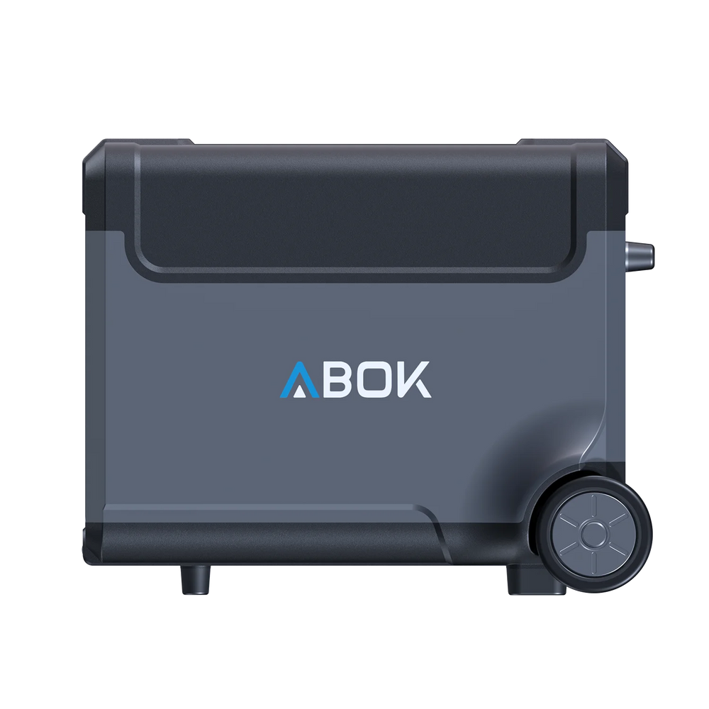 ABOK Ark3600 EU-spec portable power station in a clean side product view with ABOK branding and transport wheel.