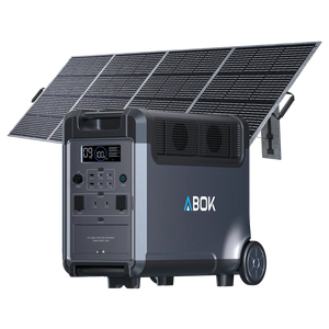ABOK Ark3600 EU-spec portable power station with a 400W foldable solar panel.