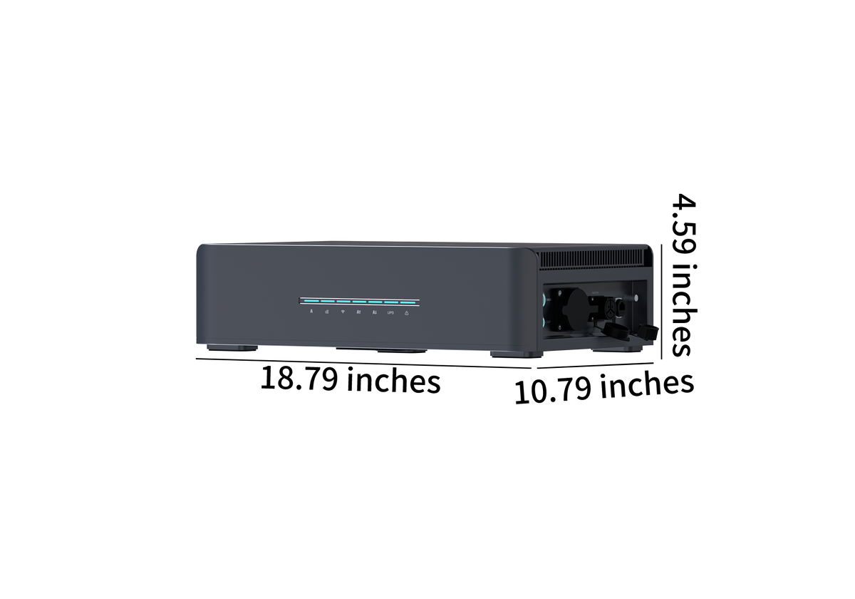 ABOK Brio S portable power station with 18.79 × 10.79 × 4.59 inch dimensions.