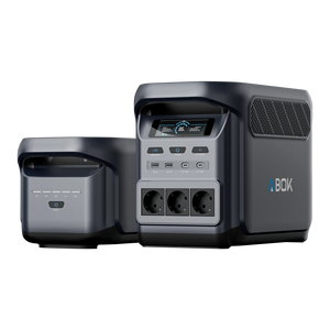 ABOK Elux 1 EU-spec portable power station paired with one X1 expansion battery.